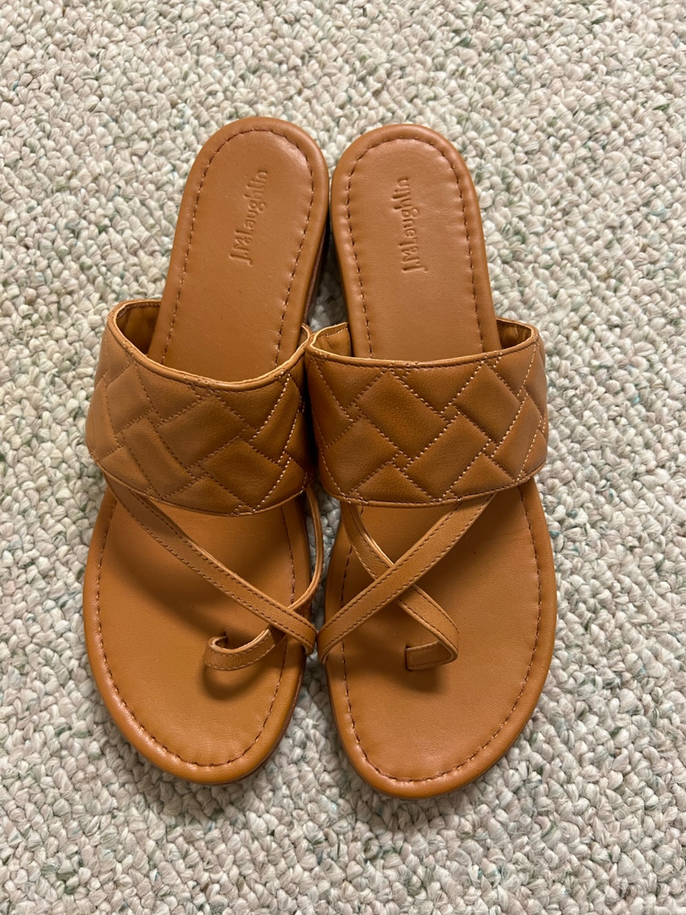 J McLaughlin Sz11 Leather Ondra Sandals Made in Spain Quilted
